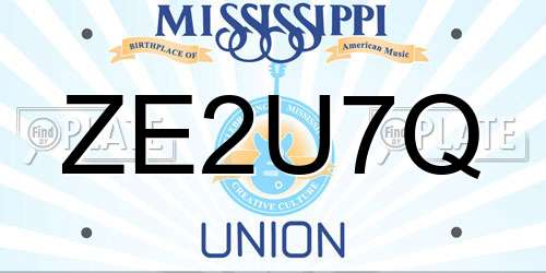 ZE2U7Q Mississippi License Plate