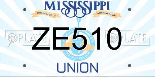 ZE510 Mississippi License Plate