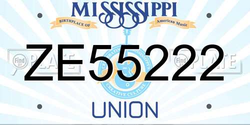 ZE55222 Mississippi License Plate