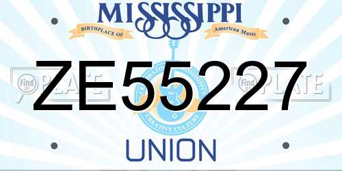 ZE55227 Mississippi License Plate