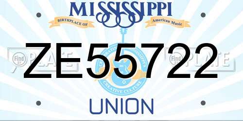 ZE55722 Mississippi License Plate