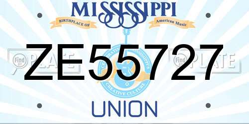 ZE55727 Mississippi License Plate