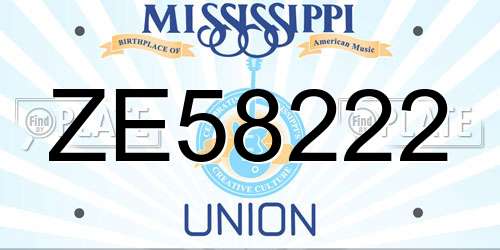 ZE58222 Mississippi License Plate