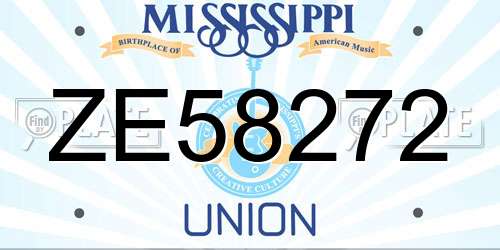 ZE58272 Mississippi License Plate
