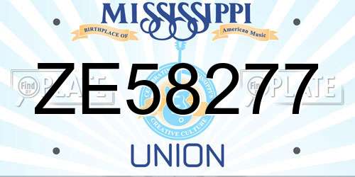ZE58277 Mississippi License Plate