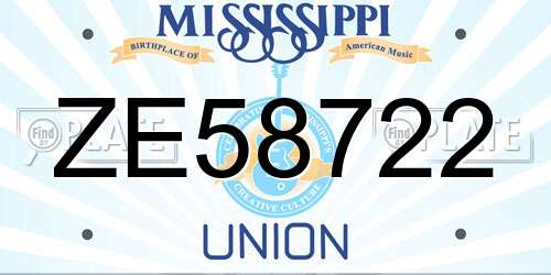 ZE58722 Mississippi License Plate