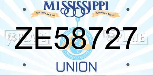 ZE58727 Mississippi License Plate