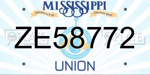 ZE58772 Mississippi License Plate