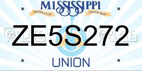 ZE5S272 Mississippi License Plate
