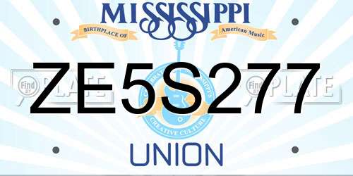 ZE5S277 Mississippi License Plate