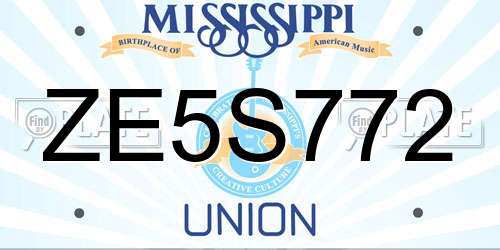 ZE5S772 Mississippi License Plate