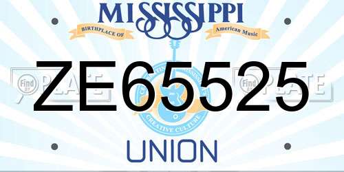 ZE65525 Mississippi License Plate