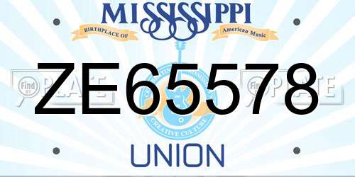 ZE65578 Mississippi License Plate
