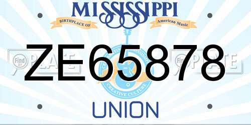 ZE65878 Mississippi License Plate