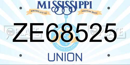 ZE68525 Mississippi License Plate