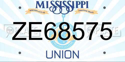 ZE68575 Mississippi License Plate