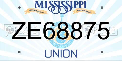 ZE68875 Mississippi License Plate