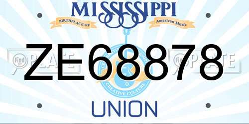 ZE68878 Mississippi License Plate