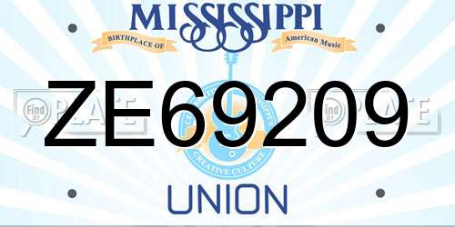 ZE69209 Mississippi License Plate