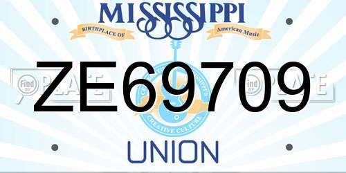 ZE69709 Mississippi License Plate