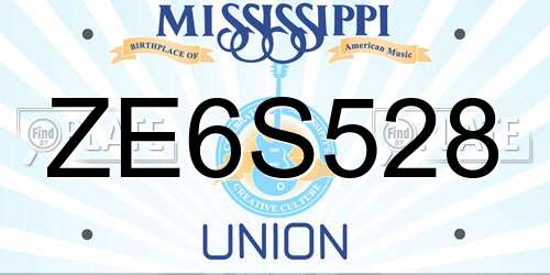 ZE6S528 Mississippi License Plate