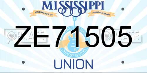 ZE71505 Mississippi License Plate