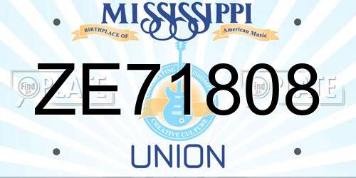 ZE71808 Mississippi License Plate