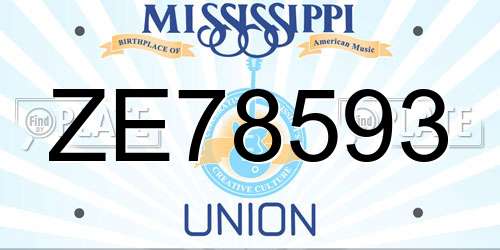 ZE78593 Mississippi License Plate
