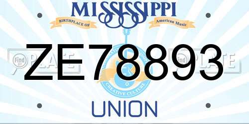 ZE78893 Mississippi License Plate