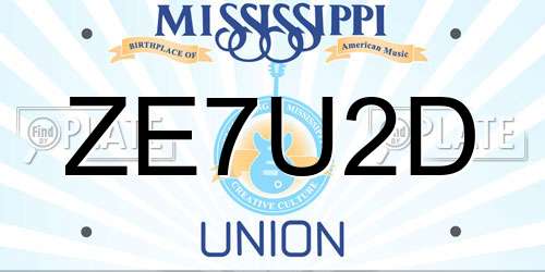 ZE7U2D Mississippi License Plate