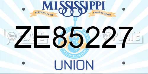 ZE85227 Mississippi License Plate