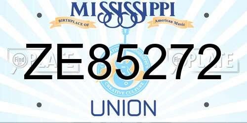 ZE85272 Mississippi License Plate