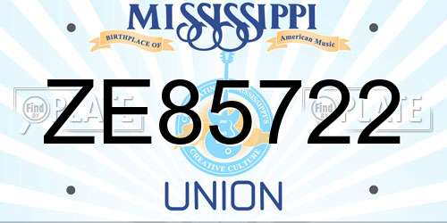 ZE85722 Mississippi License Plate