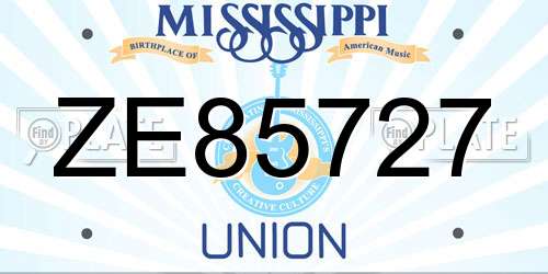 ZE85727 Mississippi License Plate