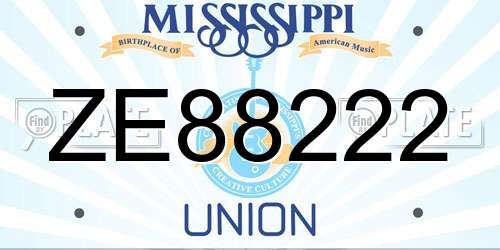 ZE88222 Mississippi License Plate