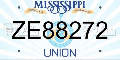 ZE88272 Mississippi License Plate