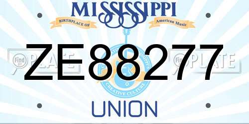 ZE88277 Mississippi License Plate