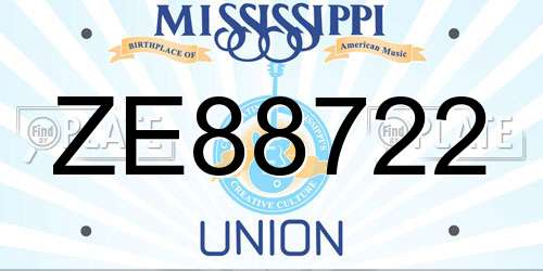 ZE88722 Mississippi License Plate