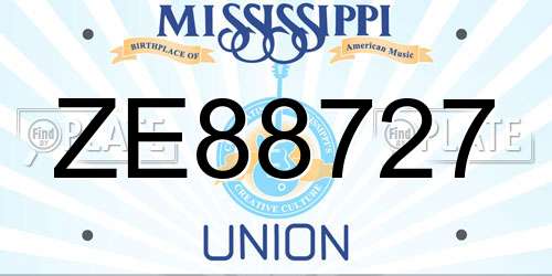 ZE88727 Mississippi License Plate