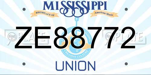 ZE88772 Mississippi License Plate