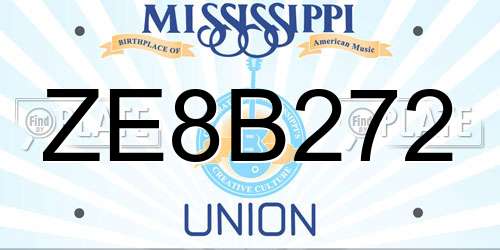 ZE8B272 Mississippi License Plate