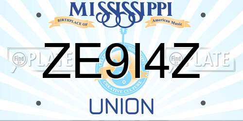 ZE9I4Z Mississippi License Plate