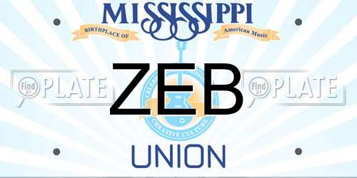 ZEB Mississippi License Plate
