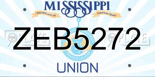 ZEB5272 Mississippi License Plate