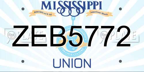 ZEB5772 Mississippi License Plate