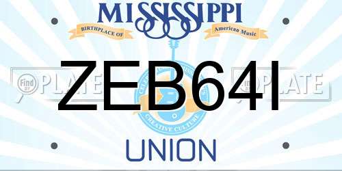 ZEB64I Mississippi License Plate