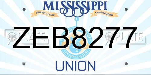 ZEB8277 Mississippi License Plate