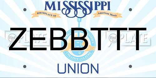 ZEBBTTT Mississippi License Plate