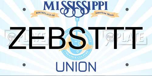 ZEBSTTT Mississippi License Plate