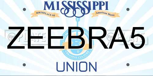 ZEEBRA5 Mississippi License Plate